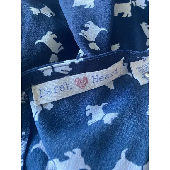Derek Heart Scottie Dogs Sleeveless Mini Dress Navy white Size Medium - Picture 5 of 5